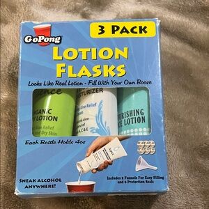 GoPong Lotion Flasks 3 Pack